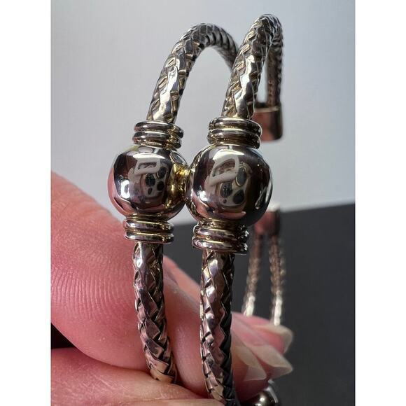 Sterling silver adjustable station cuff bracelet - Picture 5 of 11